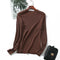 Gold Silver Knitted Women Sweater Round-Neck Long Sleeved Solid Colored Pullover Sexy Outerwear