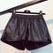 Img 1 - Plus Size Women Wide Leg Pants Loose Slimming High Waist Short Leather Pound