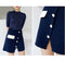 IMG 113 of Color-Matching Skirt Women Korean All-Matching High Waist Slim Look A-Line Skirt