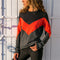 IMG 123 of Popular Europe Casual Round-Neck Color-Matching Long Sleeved T-Shirt Women Tops T-Shirt