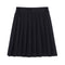 Img 1 - Basic Japanese College Student Elastic Waist Black PleatedWomen Skirt