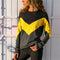 IMG 127 of Popular Europe Casual Round-Neck Color-Matching Long Sleeved T-Shirt Women Tops T-Shirt