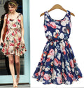 Img 3 - Europe Women Chiffon Dress Summer Sleeveless Floral Plus Size Dress