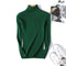 High Collar Sweater Women Long Sleeved Slim Look Solid Colored Korean Fresh Looking Knitted Matching Outerwear