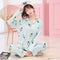 Pajamas Women Cotton Long Sleeved Korean Plus Size Cardigan Loungewear Sets Summer Sleepwear