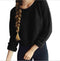 Img 3 - Women Europe Burgundy Short Hem Splitted Long Sleeved Bare Belly Sweater