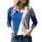 IMG 133 of Popular Spliced Color-Matching Round-Neck Casual Long Sleeved T-Shirt Women Tops T-Shirt