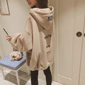 IMG 109 of Korean Loose Sweatshirt Women Cardigan Hooded insPopular Plus Size Outerwear