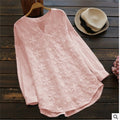 Img 4 - Popular Europe Women Lace Embroidery Long Sleeved Shirt Loose Tops T-Shirt Blouse