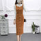 Img 7 - Korean Slim Look Strap Splitted Sleeveless Cami Dress Mid-Length Dress