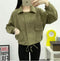 Img 6 - Loose Long Sleeved Women Korean Drawstring Short Student Tops Jacket