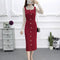 Img 8 - Korean Slim Look Strap Splitted Sleeveless Cami Dress Mid-Length Dress