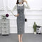 Img 1 - Korean Slim Look Strap Splitted Sleeveless Cami Dress Mid-Length Dress
