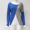 IMG 130 of Popular Spliced Color-Matching Round-Neck Casual Long Sleeved T-Shirt Women Tops T-Shirt