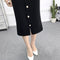 Img 6 - Korean Slim Look Strap Splitted Sleeveless Cami Dress Mid-Length Dress