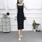 Img 9 - Korean Slim Look Strap Splitted Sleeveless Cami Dress Mid-Length Dress