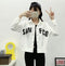 Img 8 - Loose Long Sleeved Women Korean Drawstring Short Student Tops Jacket