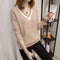 Sweater Women Short Korean Loose Long Sleeved V-Neck Fresh Looking Outerwear