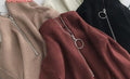 Img 4 - Hong Kong Vintage chic Half-Height Collar Minimalist Under Sweater Women Slim Look Outdoor Knitted Undershirt