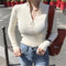 Img 1 - Hong Kong Vintage chic Half-Height Collar Minimalist Under Sweater Women Slim Look Outdoor Knitted Undershirt