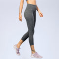 Img 4 - Women Yoga Cropped Pocket Fitness Sporty Jogging High Waist Quick-Drying Stretchable Fitted Three Quarter Pants