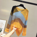 Img 1 - Hong Kong Mix Colours Sweater Loose Lazy chicColor-Matching Raglan Sleeves Thin Women