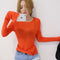 Img 3 - Korea Inspired Round-Neck Thin Tops Slim Look Basic Undershirt Solid Colored Long Sleeved T-Shirt Women