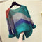 Hong Kong Mix Colours Sweater Loose Lazy CHIC Color-Matching Raglan Sleeves Thin Women Outerwear