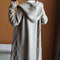 Img 2 - Europe Women Hooded Thick Knitted Cardigan Long Coat Sweater