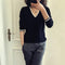 Img 5 - Wool Sweater Trendy Casual Europe Women V-Neck Lazy Pullover Sweater
