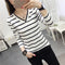 Img 6 - Summer Korean Striped Tops Women Slim Look Long Sleeved T-Shirt Undershirt