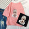 IMG 107 of Summer Women Korean Loose Slim Look Student Cartoon Printed Short Sleeve T-Shirt Casual Tops T-Shirt