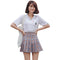 Img 2 - College All-Matching High Waist Slim Look Chequered Pleated Skirt Tennis Women Skirt