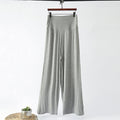 Img 10 - High Waist Wide Leg Straight Pants Women Korean Casual Loose Plus Size Modal Long Culottes