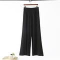 Img 6 - High Waist Wide Leg Straight Pants Women Korean Casual Loose Plus Size Modal Long Culottes