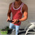 Img 1 - Men Europe Jogging Tank Top Fitness Striped Casual Tank Top