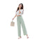 Img 5 - Summer Ice Silk Wide Leg Pants Women High Waist Slim Look All-Matching Candy Colors Casual