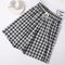 Img 7 - Chequered Shorts Women Summer Plus Size Loose Casual Pants High Waist Straight Thin Bermuda