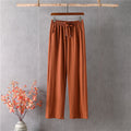 Slim Look Long Pants Loose Elegant High Waist Ice Silk Drape Straight Floor Length Wide Leg Women Pants