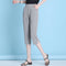 Img 8 - Three Quarter Ankle-Length Pants Women Summer Thin Black Splitted Loose Casual Korean Pencil