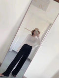 Img 10 - Silk Women Korean Floor Length Slim-Look Loose Drape High Waist Casual Wide Leg Pants