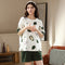 Pajamas Short Sleeve Women Cartoon Knitted Cotton Loungewear Sleepwear