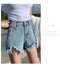 IMG 113 of All-Matching Blue Denim Shorts Women Summer Korean Tall Look Slim Look Loose Pants A-Line Student Hot Trendy Shorts