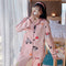 ins Long Sleeved Cardigan Replica Women Pajamas Lapel Silk Loungewear Sets Sleepwear