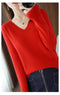 IMG 141 of Women Pullover Slim Look Solid Colored Long Sleeved V-Neck Undershirt Sweater Outerwear