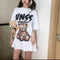 IMG 110 of Trendy Bear Printed Short Sleeve T-Shirt Women Plus Size Couple Summer Men Loose BF T-Shirt