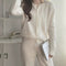 IMG 116 of Demure Lazy Vintage Loose Sweater Elegant Tops Western Knitted Cardigan Women Outerwear
