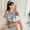 Popular Replica Pajamas Women Summer Sexy Cardigan Short Sleeve Shorts Plus Size Sets Loungewear Sleepwear