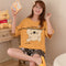 Pajamas Women Summer Cotton Thin Short Sleeve Shorts Sweet Look Two-Piece Sets Casual Outdoor Loungewear Sleepwear