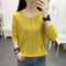 Img 8 - Thin See Through  Long Sleeved Short V-Neck Women Loose Tops Sweater